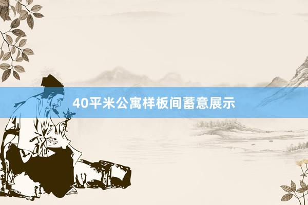 40平米公寓样板间蓄意展示